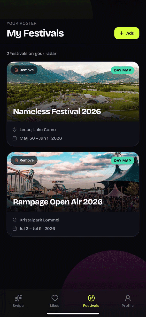 My Festivals - Track multiple festivals on your radar